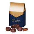 Chocolate Sea Salt Caramels in Navy & Gold Gift Box